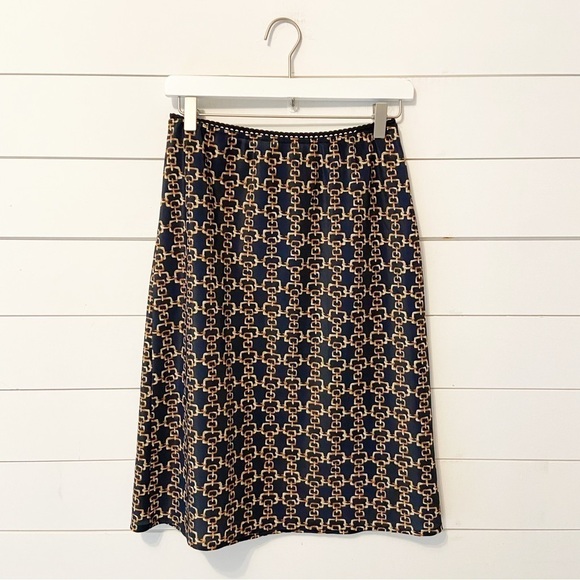 LUX. | Y2K/ 90s Style Gold Chain Link Print Slip Skirt Size Medium - Picture 1 of 7